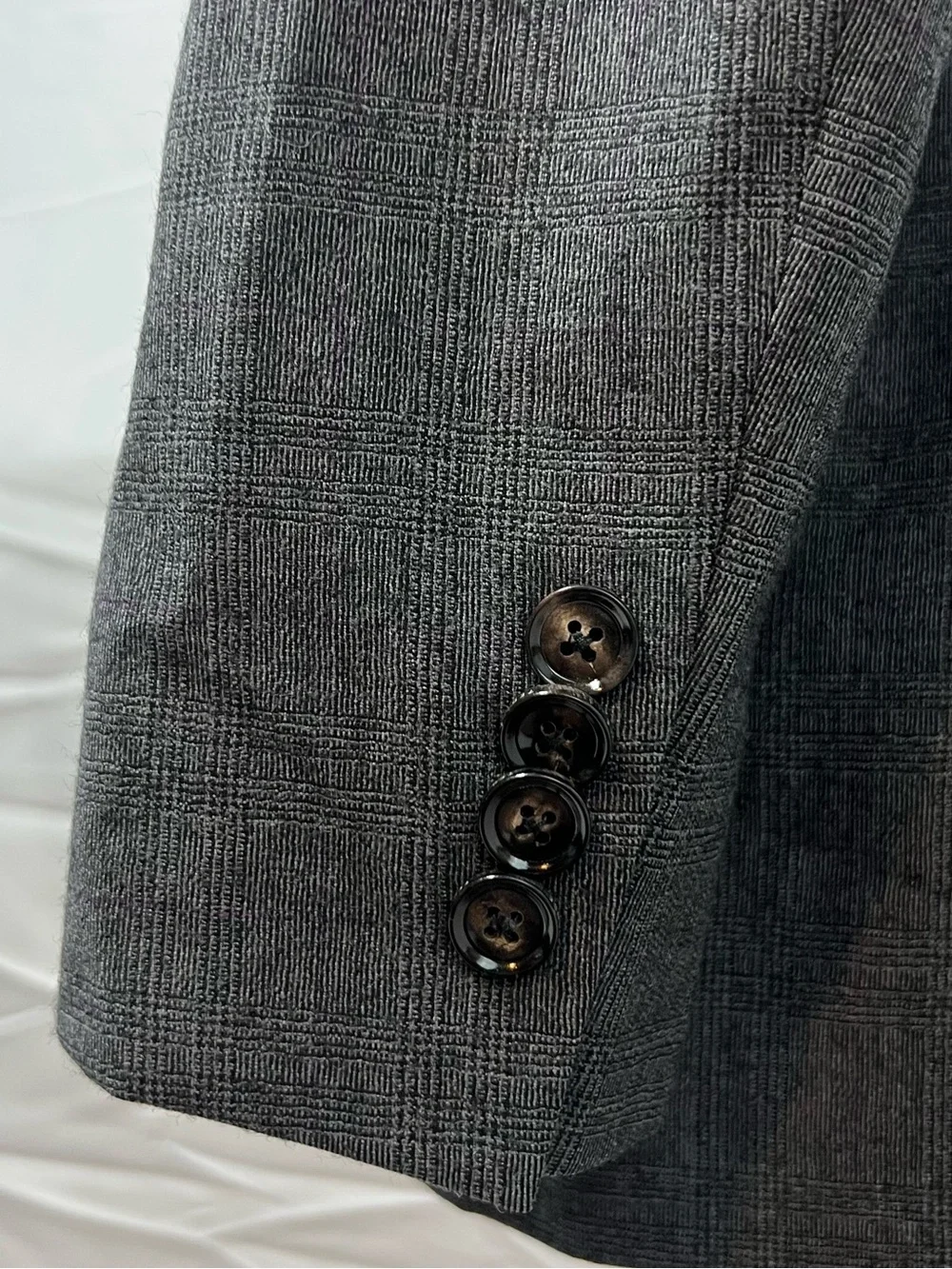 Ted Baker Endurance Men's 40S Slim Fit Gray Purple Plaid Wool Blazer Jacket